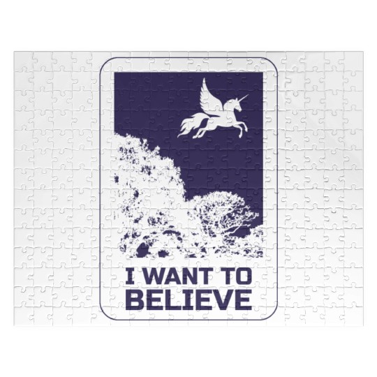 Unicorn "I Want To Believe" UAP Outfit Alien Ufo Jigsaw Puzzles