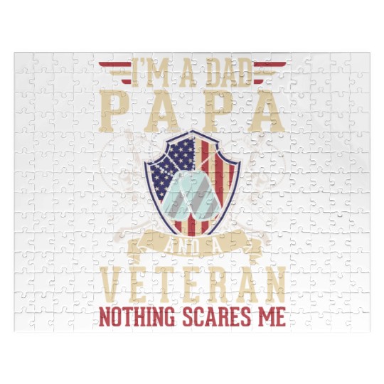 Dad Papa US Veteran Patriotic Father American Jigsaw Puzzles