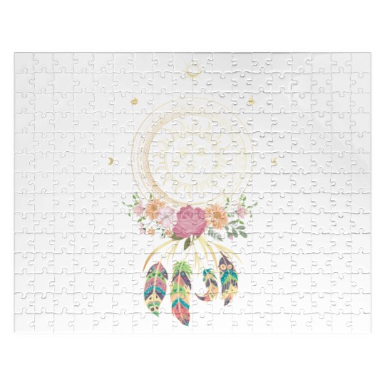 Beautiful Dreamcatcher Sun Moon Flowers Jigsaw Puzzles