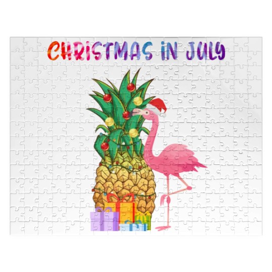 Christmas In July Pineapple Xmas Tree Lights Jigsaw Puzzles