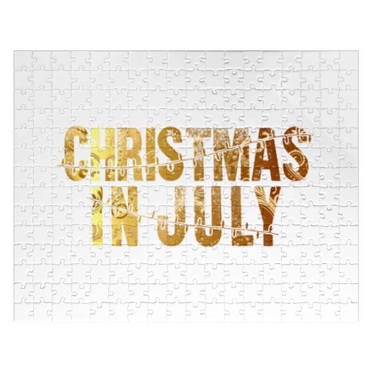 Christmas In July Xmas Tree Lights Santa Beach Jigsaw Puzzles