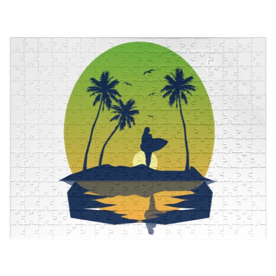 I Love My Wife And Surfing - Summer Vibes Jigsaw Puzzles