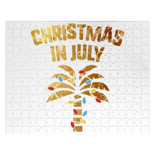 Christmas In July Beach Palm Xmas Tree Summer Jigsaw Puzzles