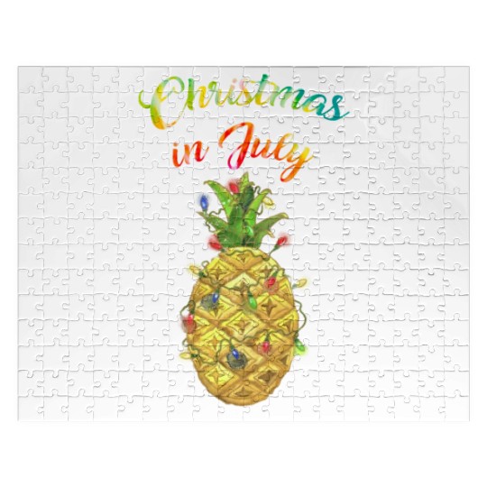 Christmas In July Pineapple Xmas Tree Lights Jigsaw Puzzles