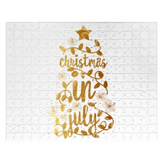 Christmas In July Colorful Xmas Tree Lights Jigsaw Puzzles