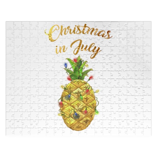 Christmas In July Pineapple Xmas Tree Lights Jigsaw Puzzles