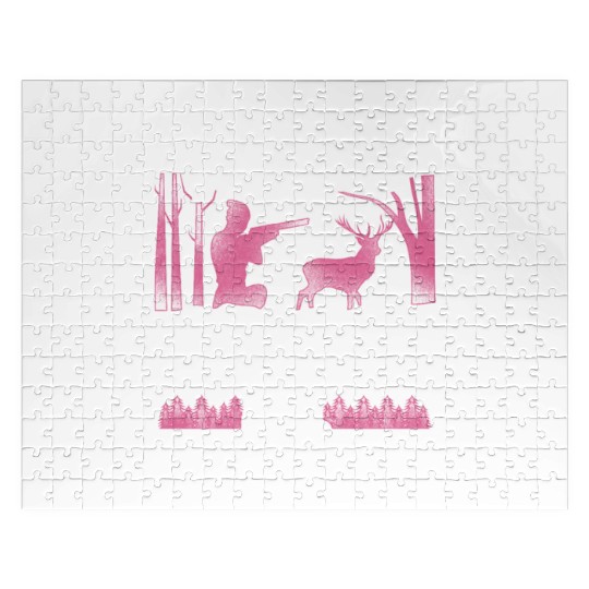 Buck Deer Hunting Hunter Girl Jigsaw Puzzles