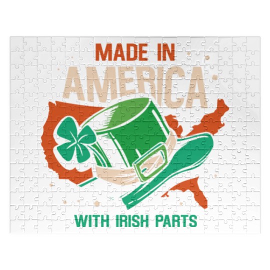 Made In America With Irish Parts Gaelic Ireland Jigsaw Puzzles