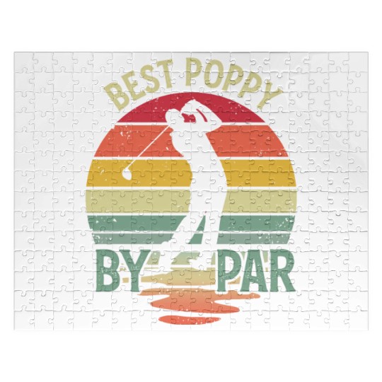 Best Poppy By Par Vintage Funny Golf Dad Jigsaw Puzzles