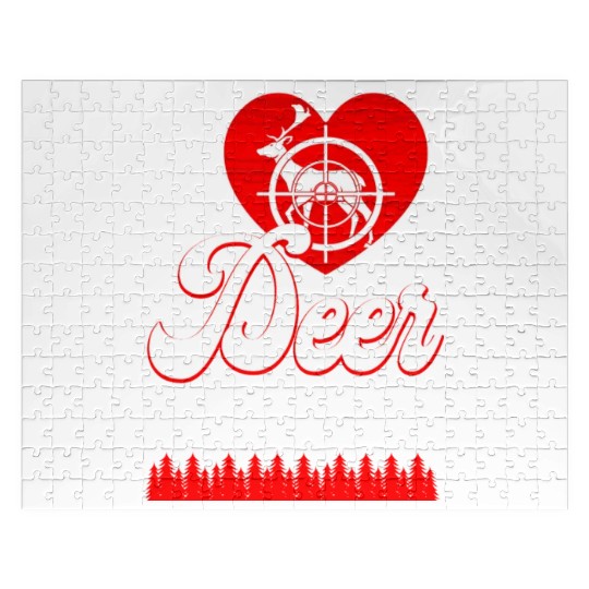 Buck Deer Hunting Hunter Heart Jigsaw Puzzles