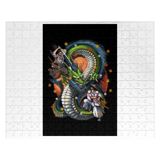 Japanese Dragon Samurai Warrior Battle Jigsaw Puzzles