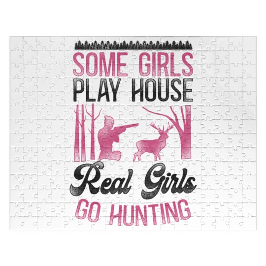 Buck Deer Hunting Hunter Girl Jigsaw Puzzles