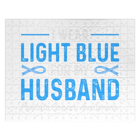 I Wear Blue For My Husband Prostate Cancer Awarene Jigsaw Puzzles