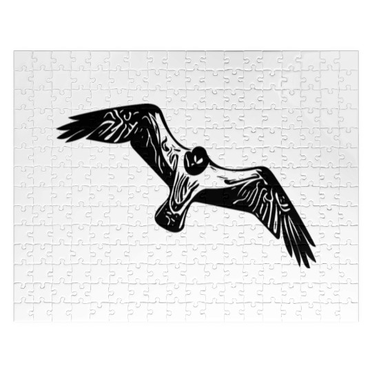 Vintage Seagull In Flight Jigsaw Puzzles