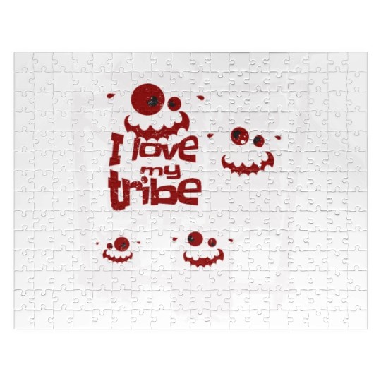 I Love My Tribe Funny Monster Family Reunion Jigsaw Puzzles