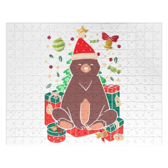 Christmas Bear Ugly Christmas Gift Xmas Santa Jigsaw Puzzles