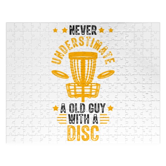 Old Guy Disc Golf Vintage Ultimate Frisbee Jigsaw Puzzles
