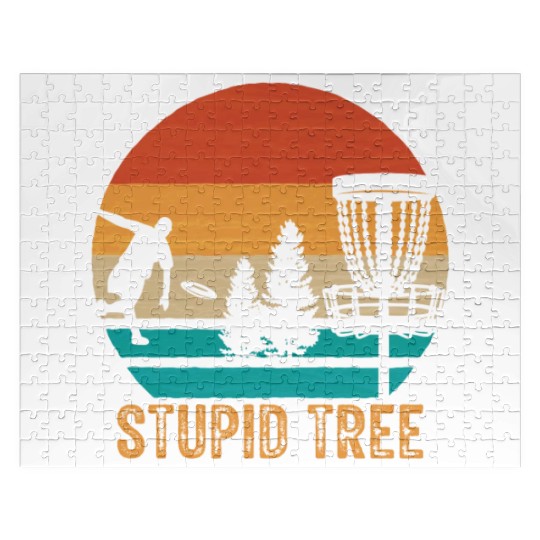 Stupid Tree Disc Golf Vintage Ultimate Frisbee Jigsaw Puzzles