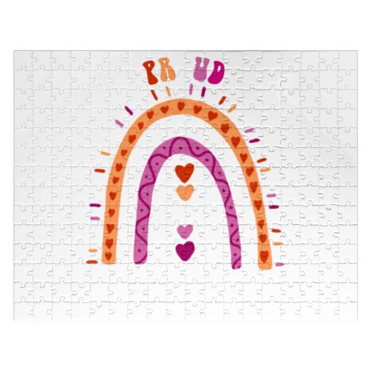 Proud Grandson Lesbian Pride Boho Rainbow Jigsaw Puzzles