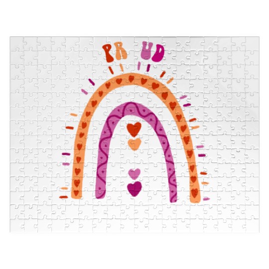 Proud Grandfather Lesbian Pride Boho Rainbow Jigsaw Puzzles