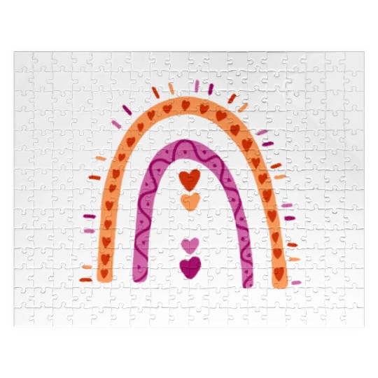 Assume Nothing Lesbian Pride Boho Rainbow Jigsaw Puzzles