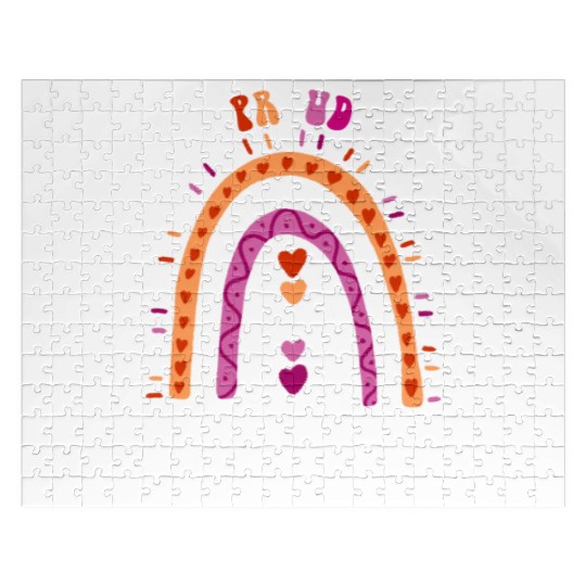 Proud Cousin Lesbian Pride Boho Rainbow Jigsaw Puzzles