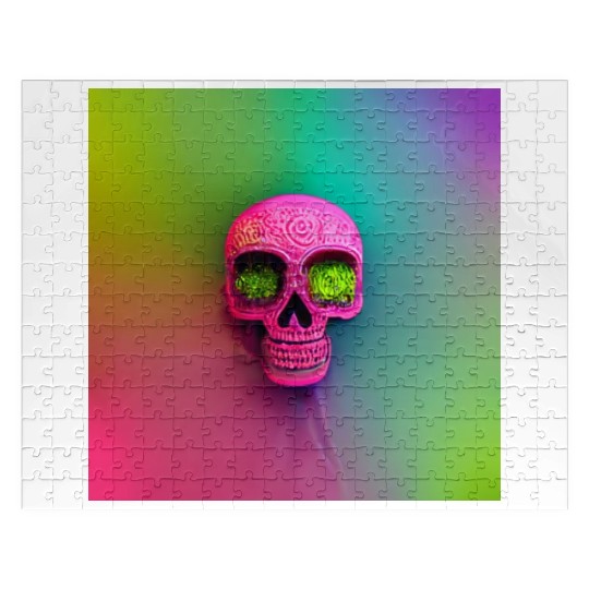 budsack neon neon mexican holiday skull day Jigsaw Puzzles