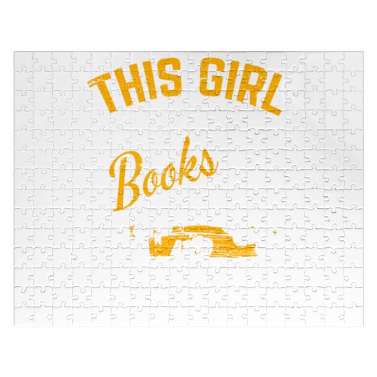This Girl Runs On Books And Cats Book Lover Reader Jigsaw Puzzles