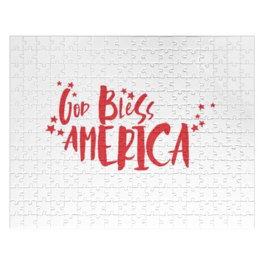 God Bless America USA Map Patriotic 4th of Julygod Jigsaw Puzzles