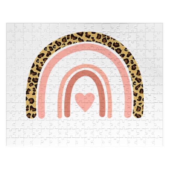 Boho Teacher Rainbow Leopard Teacher Appreciation Jigsaw Puzzles