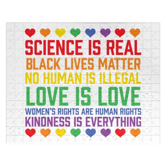 LBGT Flag Gay Pride Human Science is Real Jigsaw Puzzles