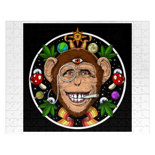 Psychedelic Monkey Stoner Jigsaw Puzzles