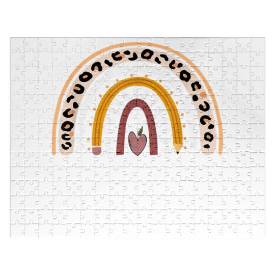 4th grade teacher leopard rainbow back to school Jigsaw Puzzles