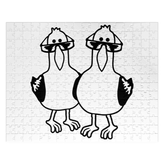 Cartoon 2 seagull friends Jigsaw Puzzles