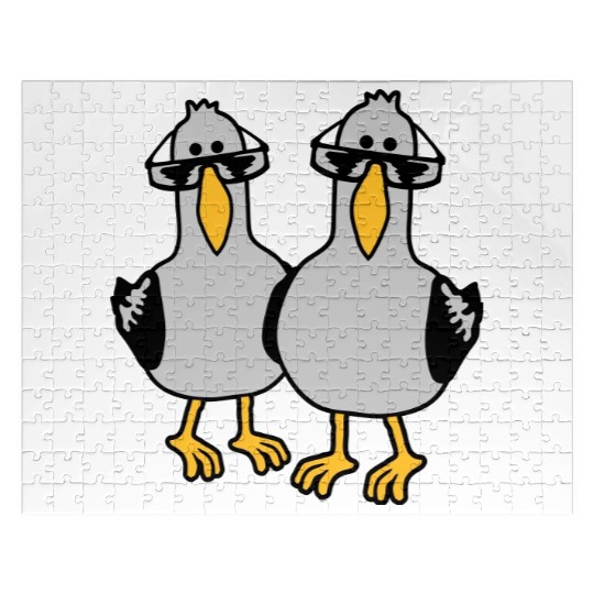 2 seagull friends team Jigsaw Puzzles