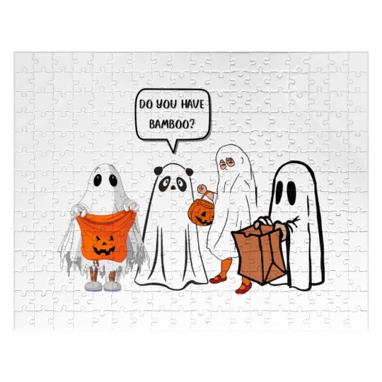 Trick Or Treat DIY Halloween Funny panda Ghost Jigsaw Puzzles