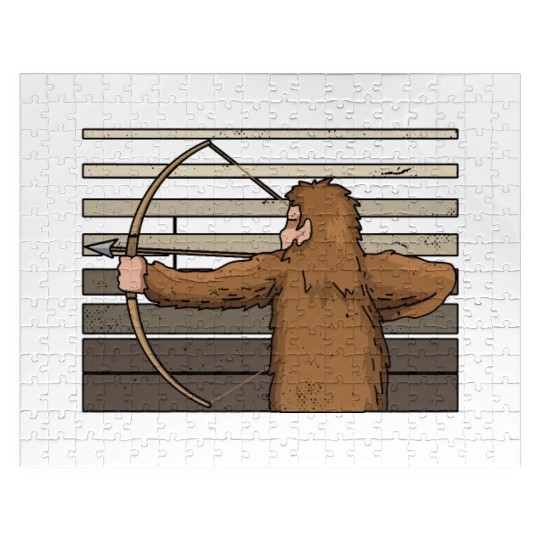 Traditional Archery Bigfoot Archer Arrow Bow Jigsaw Puzzles