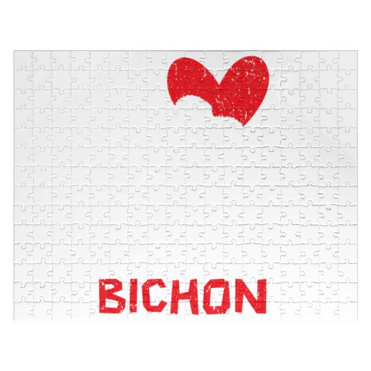 I Love My Bichon Frise Curly Hair Pup Puppy Lover Jigsaw Puzzles