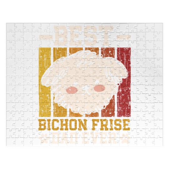 Best Bichon Frise Dad Ever Curly Hair Pup Puppy Jigsaw Puzzles