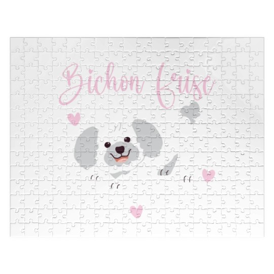 Pawesome Bichon Frise Mom Curly Hair Pup Puppy Jigsaw Puzzles
