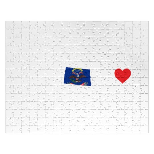 North Dakota Heartbeat Gift Jigsaw Puzzles