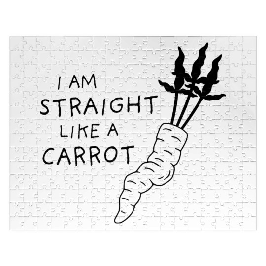 straight like a carrot - black uni II Jigsaw Puzzles