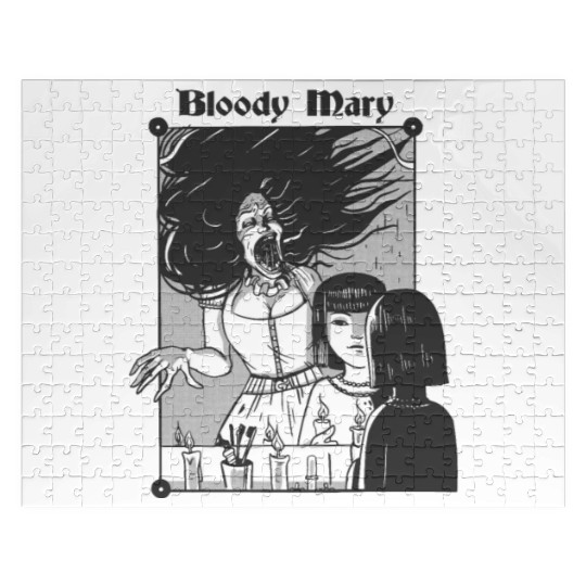 Bloody Mary Creepy Scary Horror Halloween Bloody M Jigsaw Puzzles