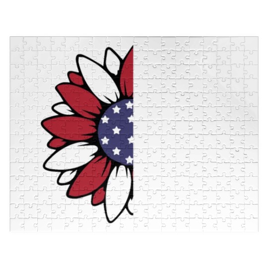God Bless America Sunflower God Bless USA Jigsaw Puzzles