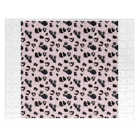 Cheetah Animal Print Pink Pattern Jigsaw Puzzles