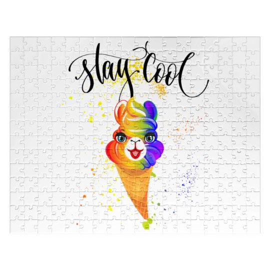 Alpaca LGBT Stay Cool Ice Rainbow Jigsaw Puzzles