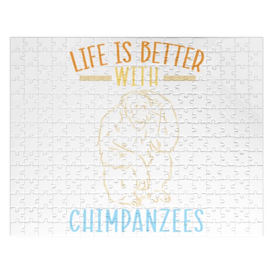 Life Is Better With Chimpanzees Monkey Zookeeper Jigsaw Puzzles