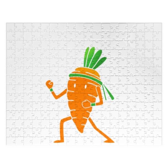 Carrate Funny Vegan Carrot Doing Karate Jigsaw Puzzles