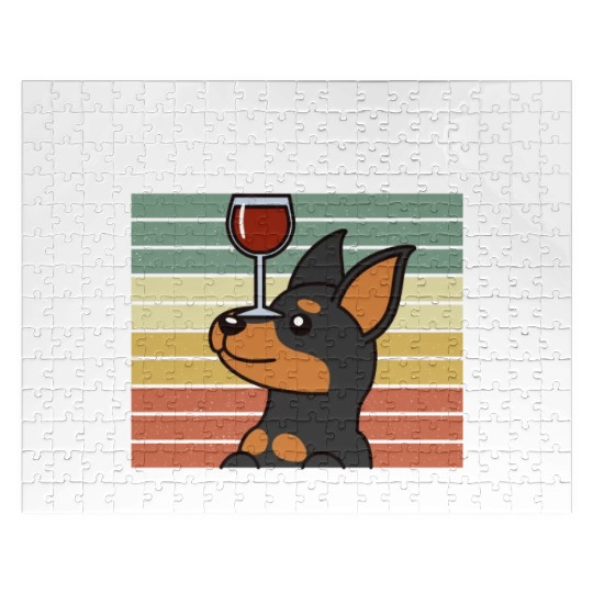 I Like Wine And My Miniature Pinscher Jigsaw Puzzles