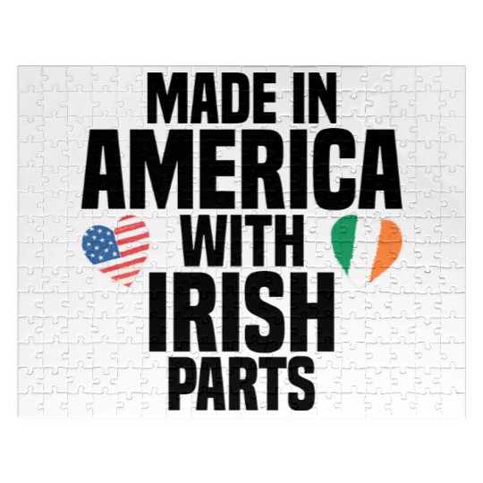 MADE IN AMERICA WITH IRISH PARTS Jigsaw Puzzles